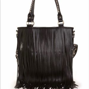 Steve Madden Black Fringe Purse